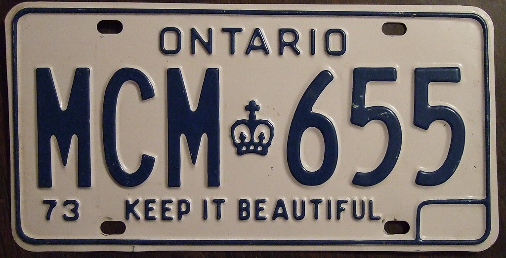 ONTARIO 1973 license plate KEEP IT BEAUTIFUL slogan Flickr