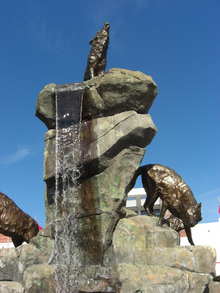 Wolf Statue by NC State football stadium VirtKitty Flickr