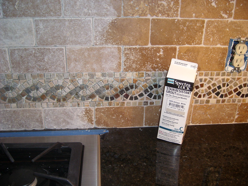Tumbled Marble Backsplash with Epoxy Grout Build_It! Flickr