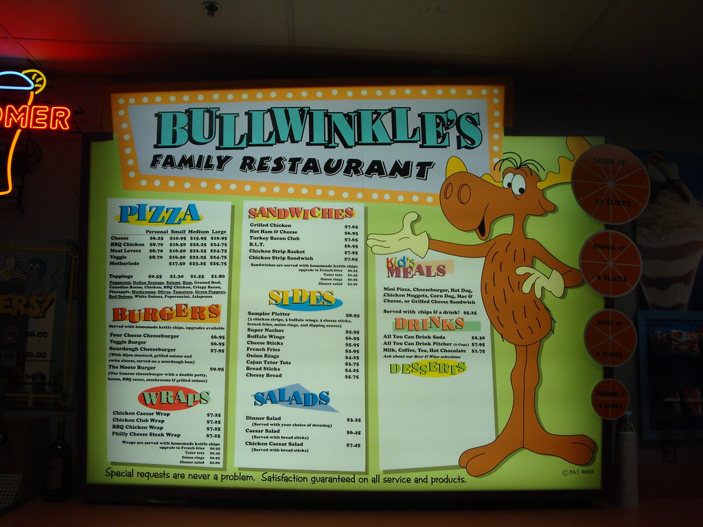 Bullwinkle's Family Restaurant Menu Family Fun Center and … Flickr