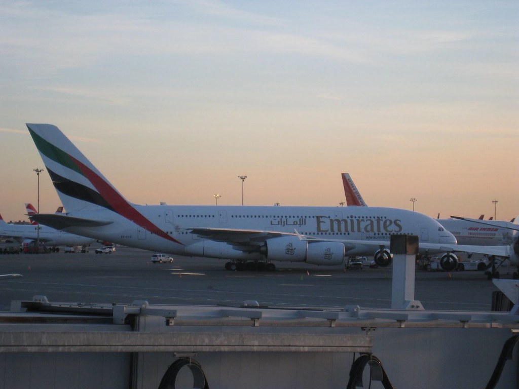 Emirates A380 at JFK airport alan miles Flickr