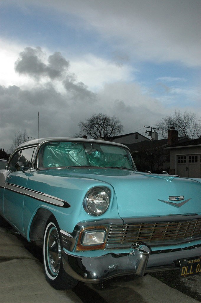 Sky Blue Chevy BelAir car, San Mateo, California, USA Flickr