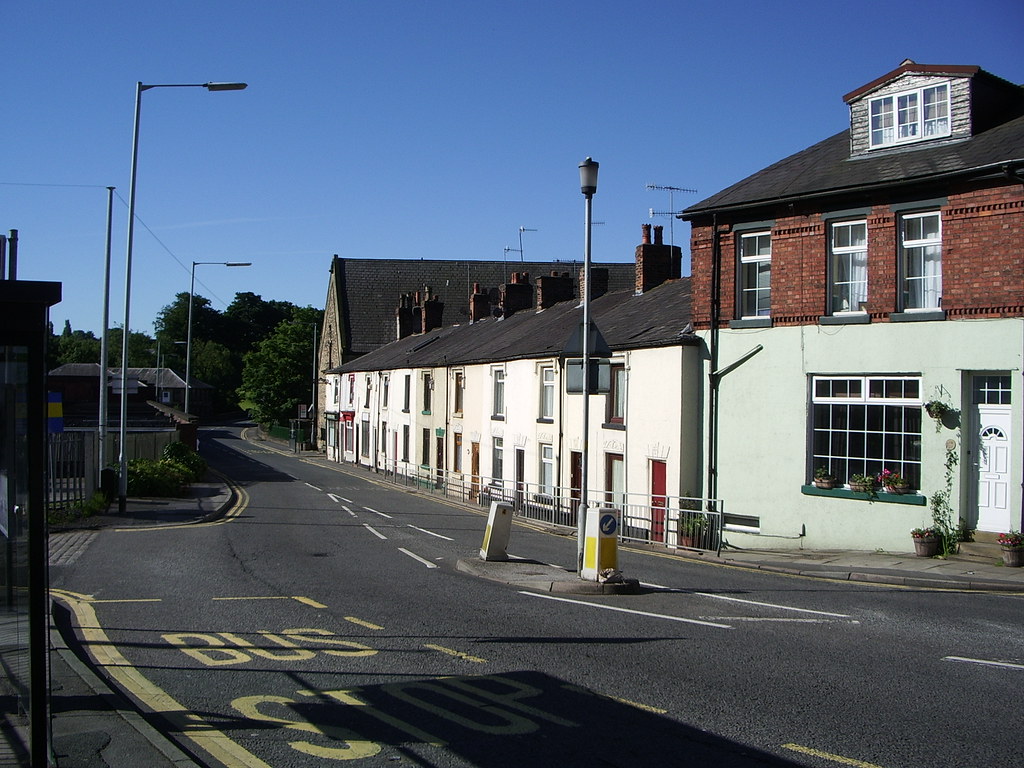 Row of Houses Compstall, near Marple, Stockport, Cheshire Smabs