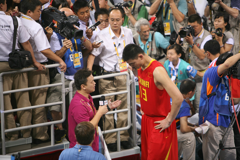 Yao Ming Getting Interviewed for Chinese TV USA vs. China … Flickr