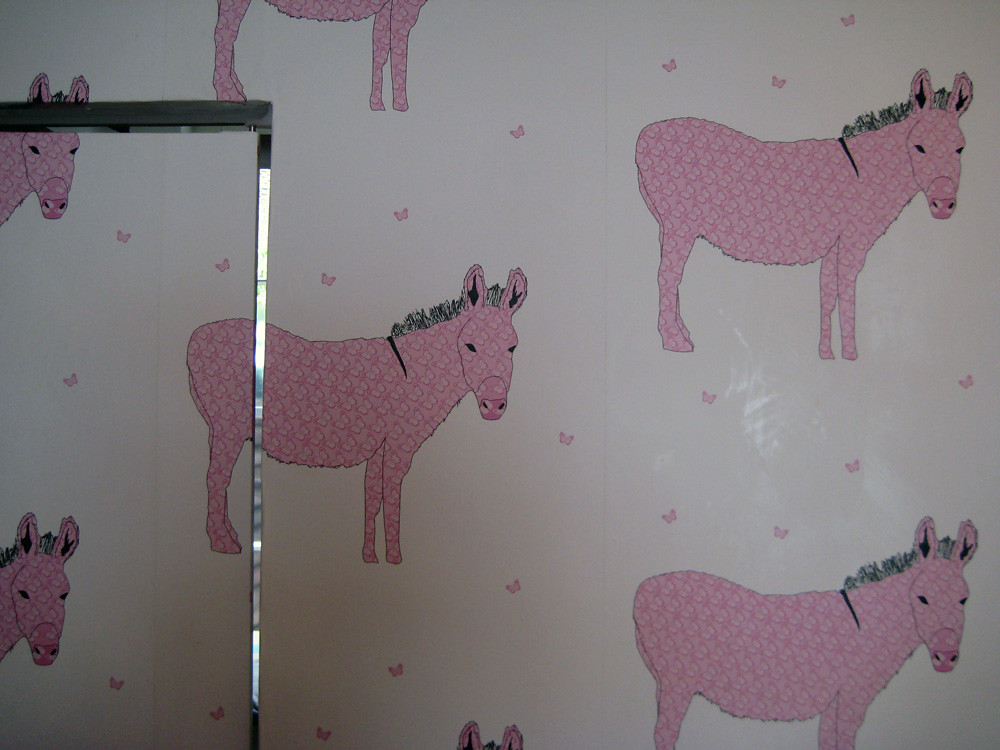 pink donkey wallpaper at Covet, on Arlington Way Flickr