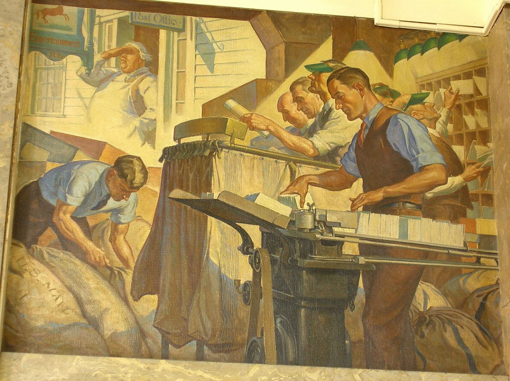 BRIDGEPORT MAIN POST OFFICE WPA MURAL 06 JERRY DOUGHERTY Flickr