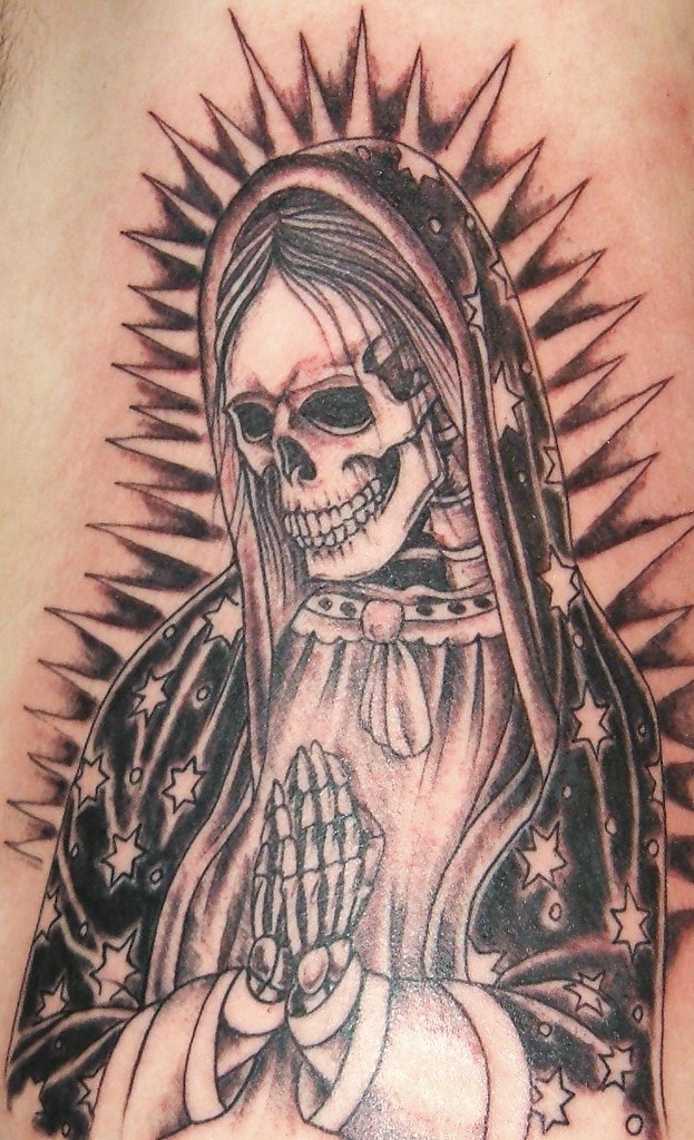 Hellbilly Tattoo Co. Santisima Muerte Tattoo Hez at Hellbilly