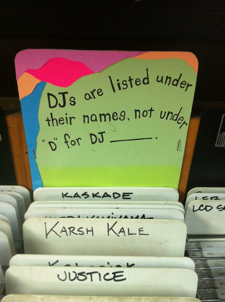 DJs are listed under their names, not under 'D' for DJ____… Flickr