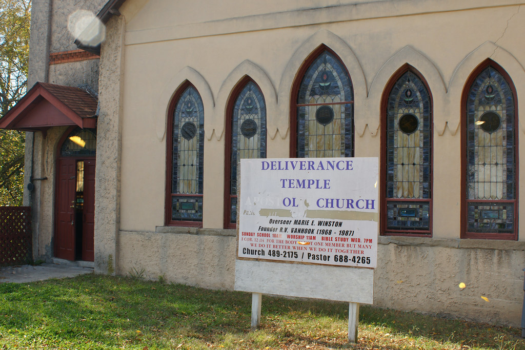 Deliverance Temple Apostolic Church front entrance, staine… Flickr