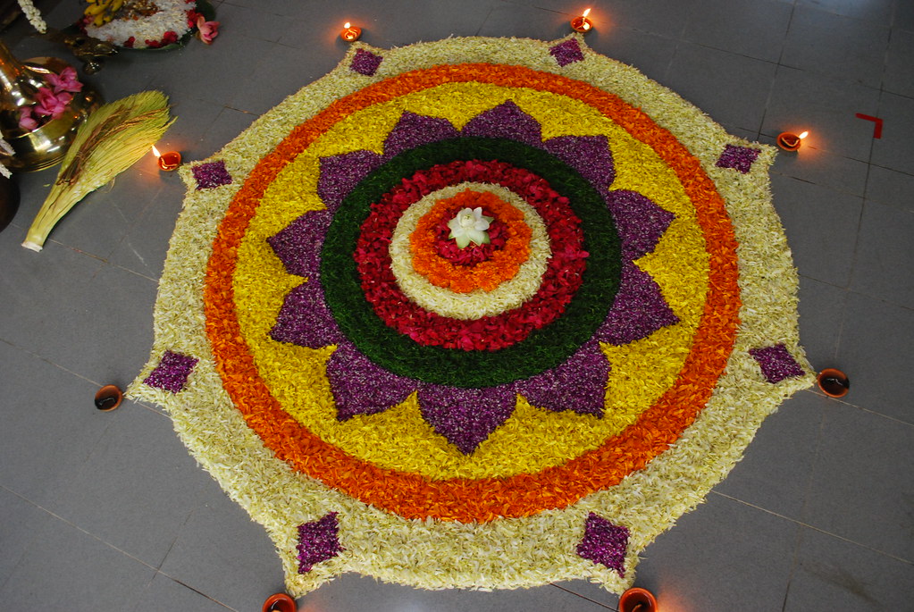 Prize winning flower arrangement (Onam pookkalam) The soft… Flickr