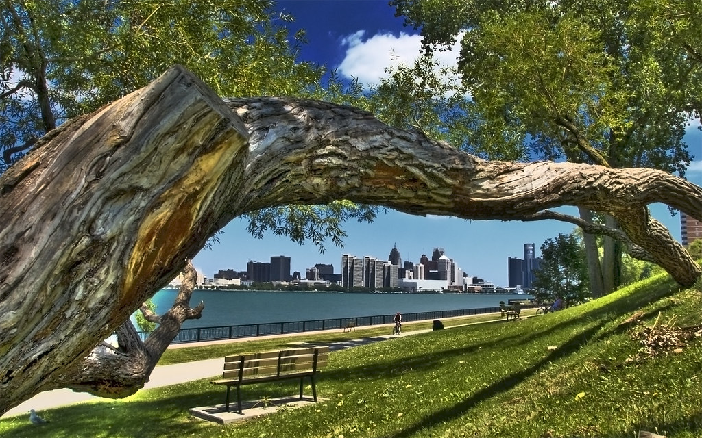 Cityscape Windsor's Odette Sculpture Park and Detroit in t… Flickr