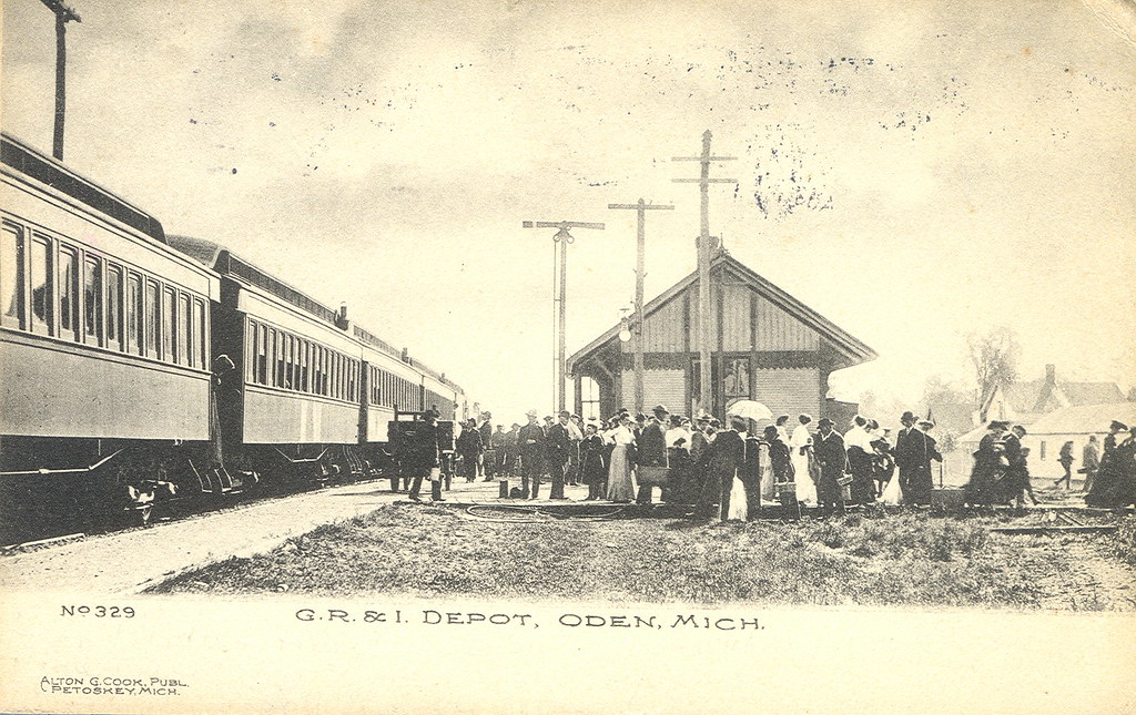 Emmet Oden MI great GR & I Depot View Postmarked Alanson 1… Flickr