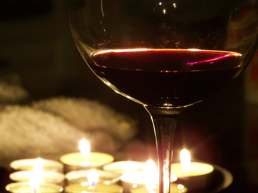 Wine Candle lit wine. Brendan DeBrincat Flickr