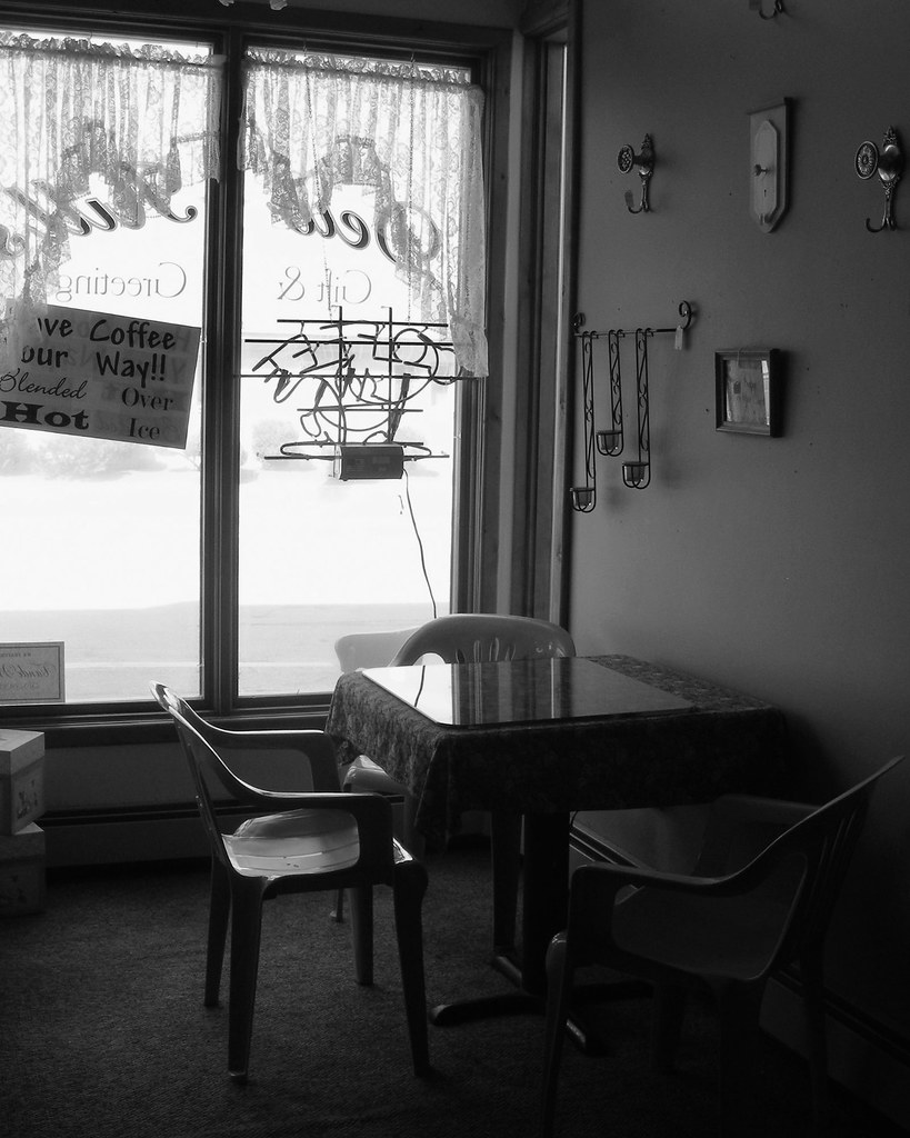 Coffee shop window table... Judi Stevenson Flickr