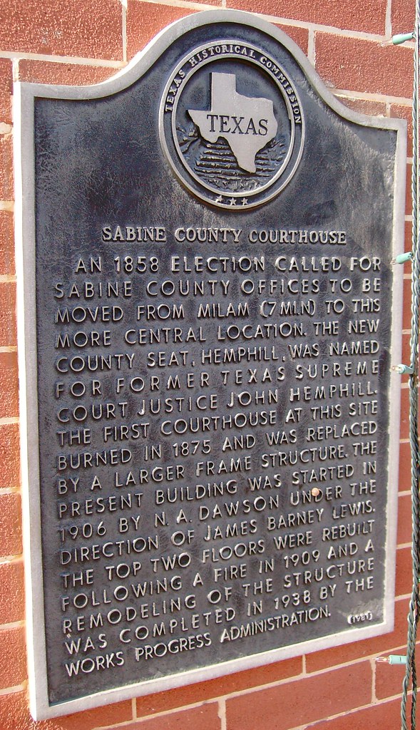 Sabine County Courthouse Marker (Hemphill, Texas) Located … Flickr