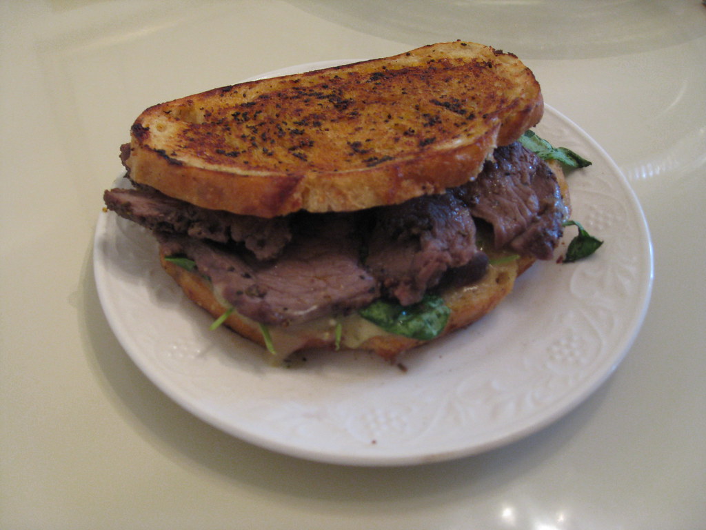 roast beef + arugula + brie grilled sandwich Amazing. All … Flickr
