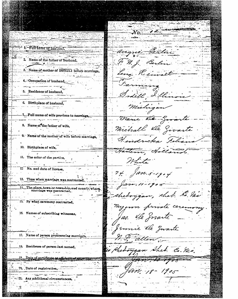 Sheboygan marriage record 1227 Yvette Hoitink Flickr