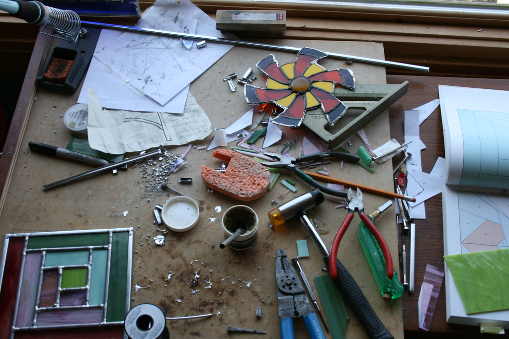 Stained Glass Work Station (also known as table for 2) Flickr