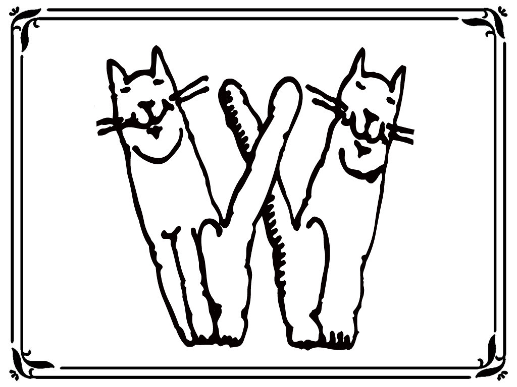 letter w cats animal style alphabet coloring pages www