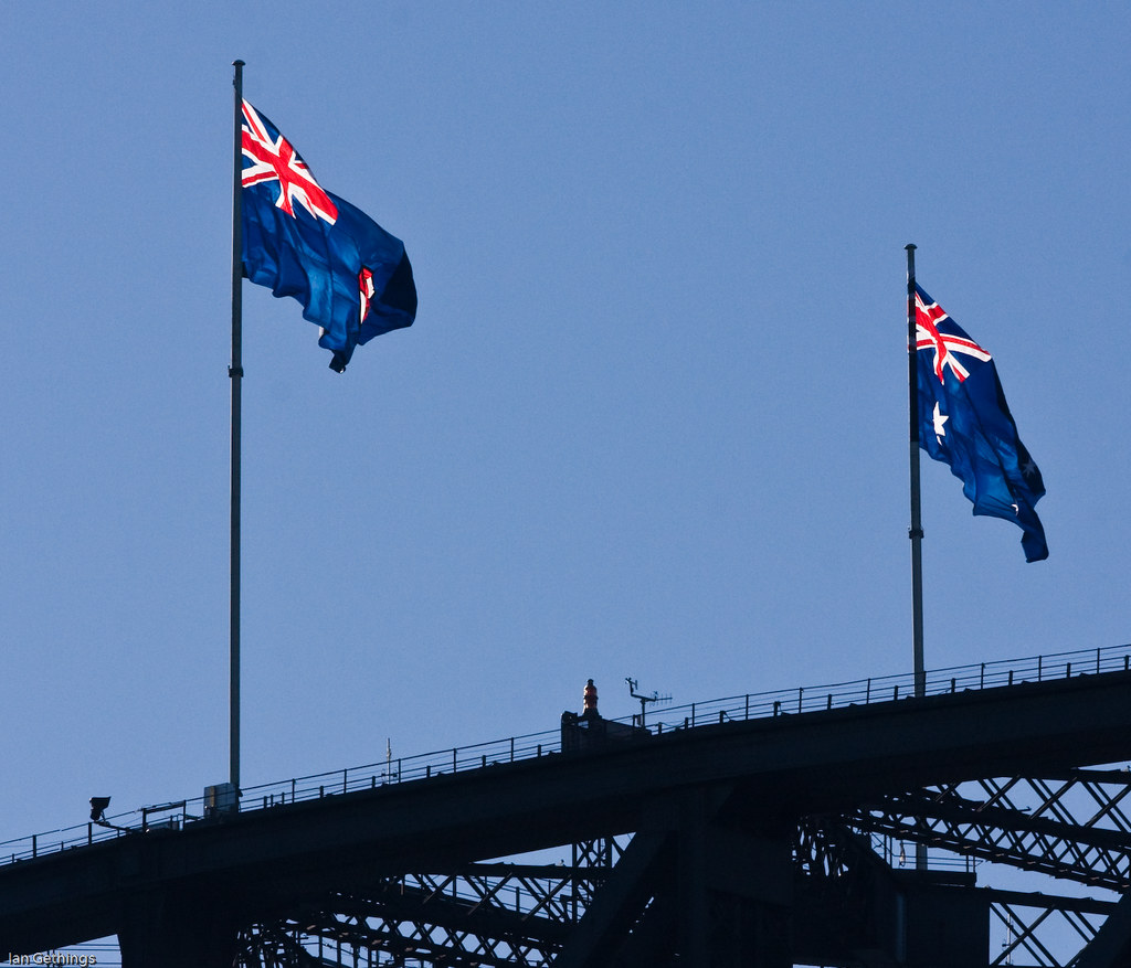 Australian Flag on the Sydney Harbour Bridge Ian Gethings Flickr