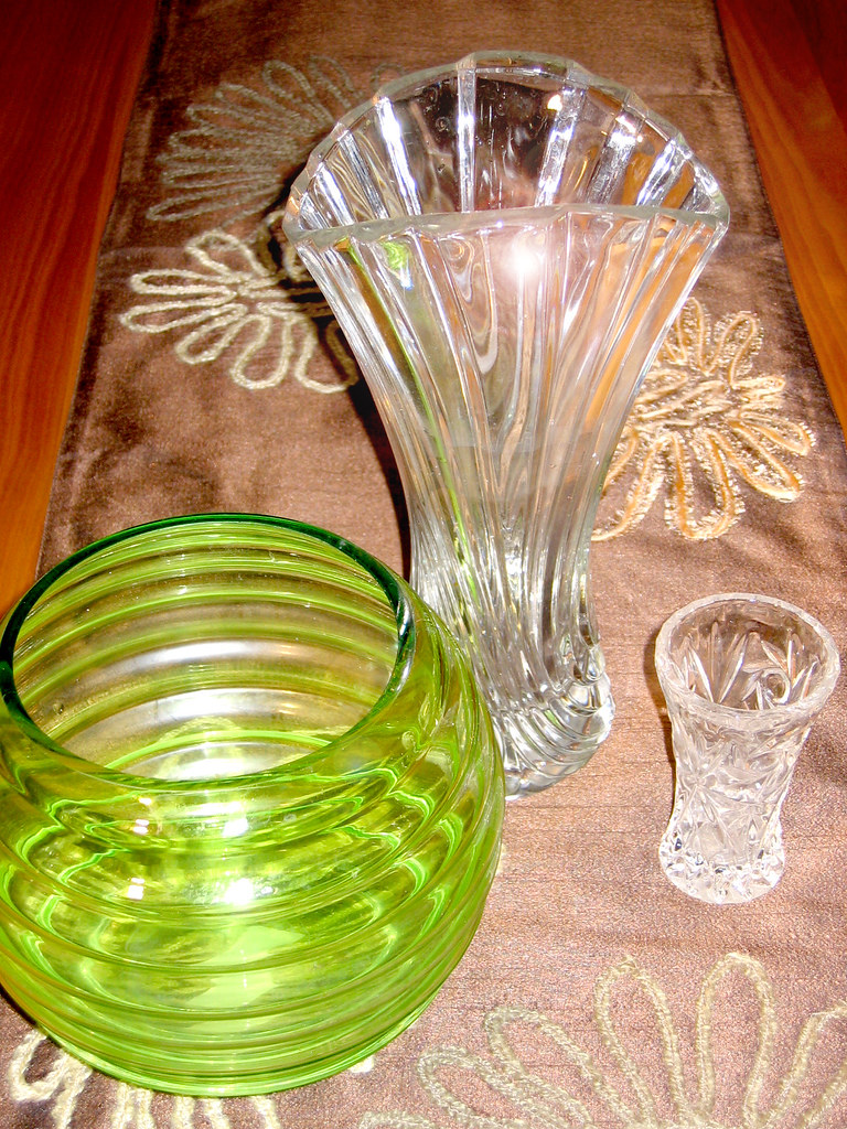 Crystal vases Crystal vases from Mikasa, Crate and Barrel.… blue