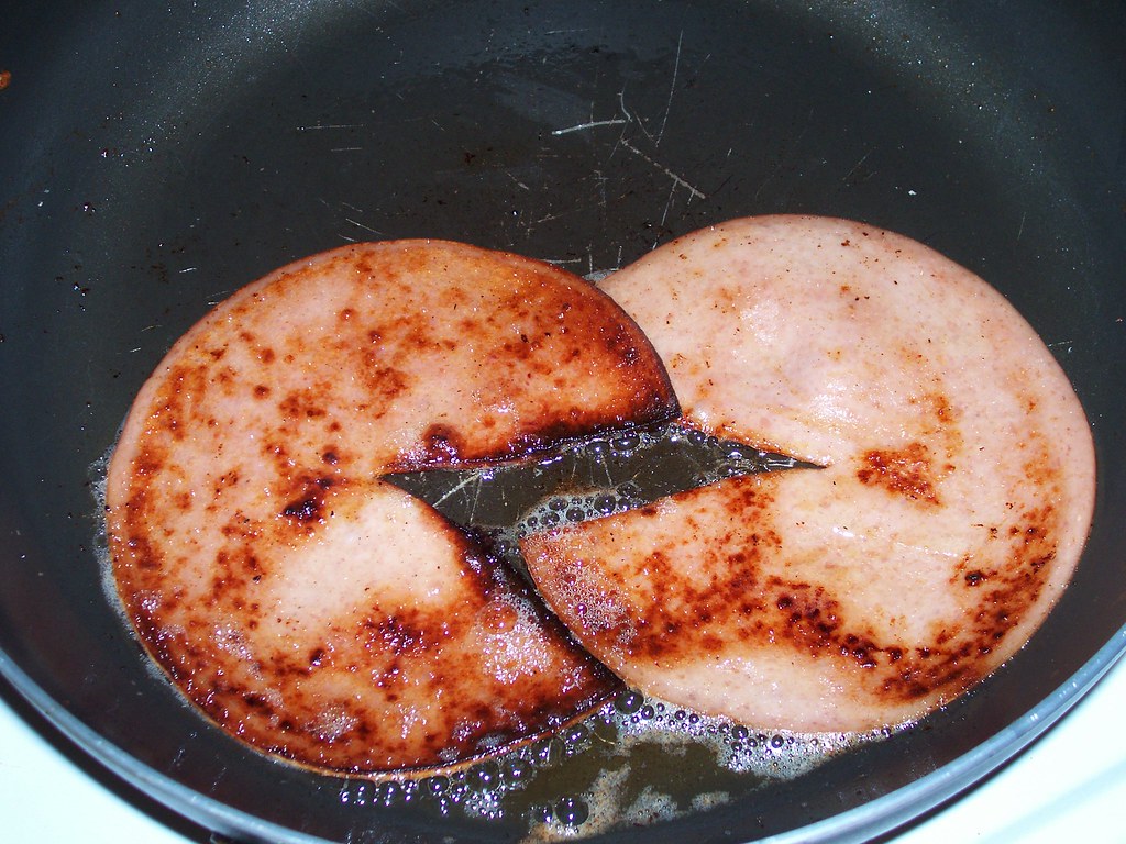 Fried German PacMan Bologna I made Laura and myself some … Flickr