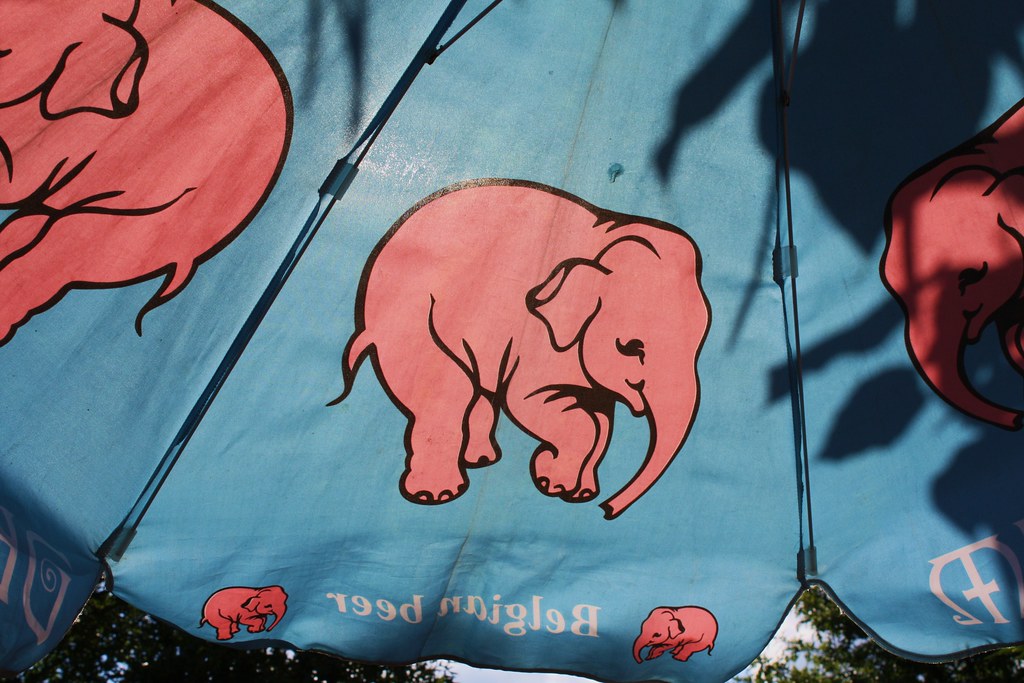Delirium Tremens Umbrella On the patio at Wonderland, at 1… Flickr