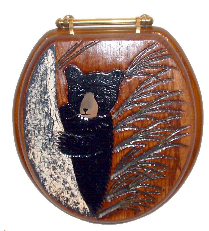 bear carved wood toilet seat see these and more at www.two… Flickr