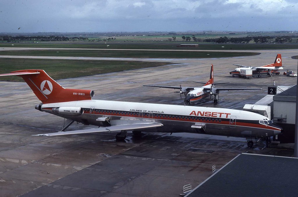 Ansett B727277 VHRMO Melbourne 1980 Photo by Peter Lea Flickr