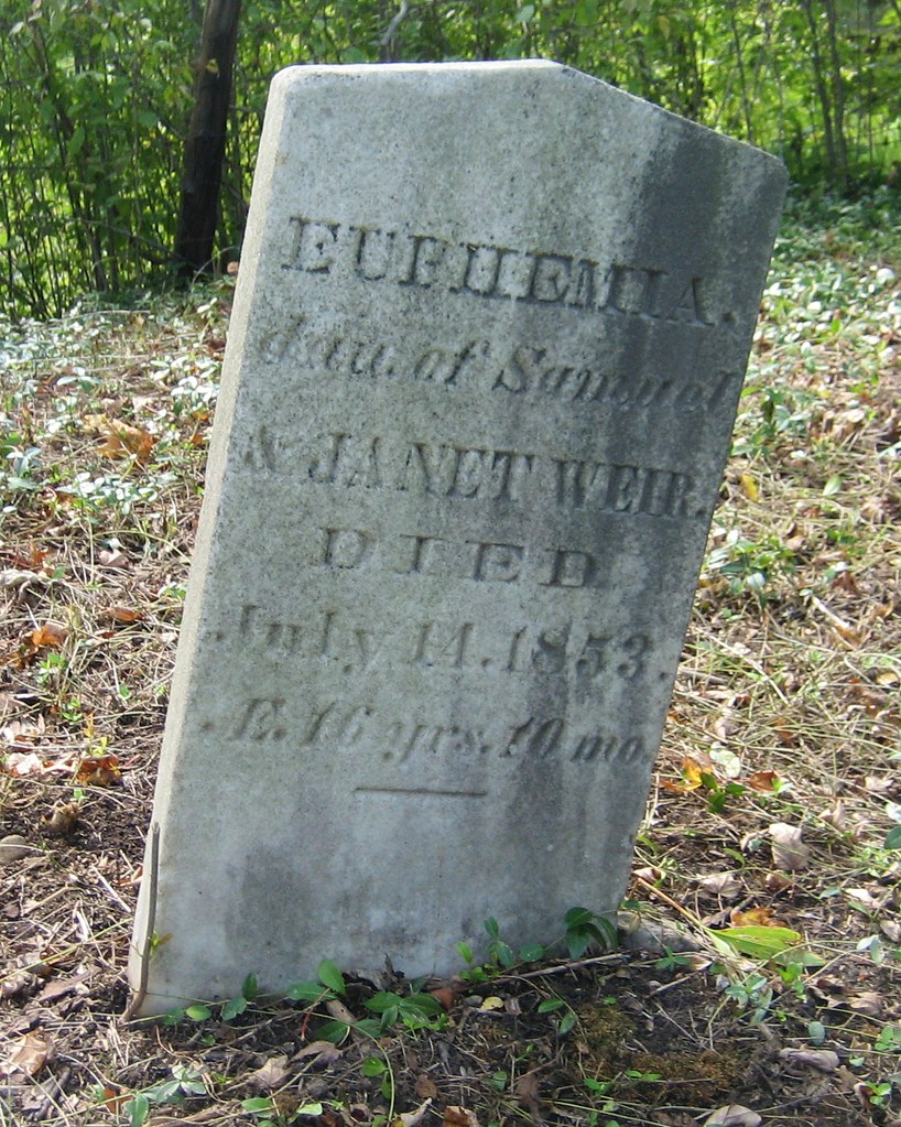 Eupemia Weir buried in 1853 at the Mapleton Cemetery, Sou… Flickr