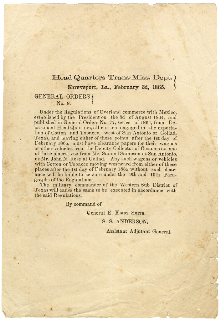 General Orders No. 8 from Headquarters of TransMississipp… Flickr