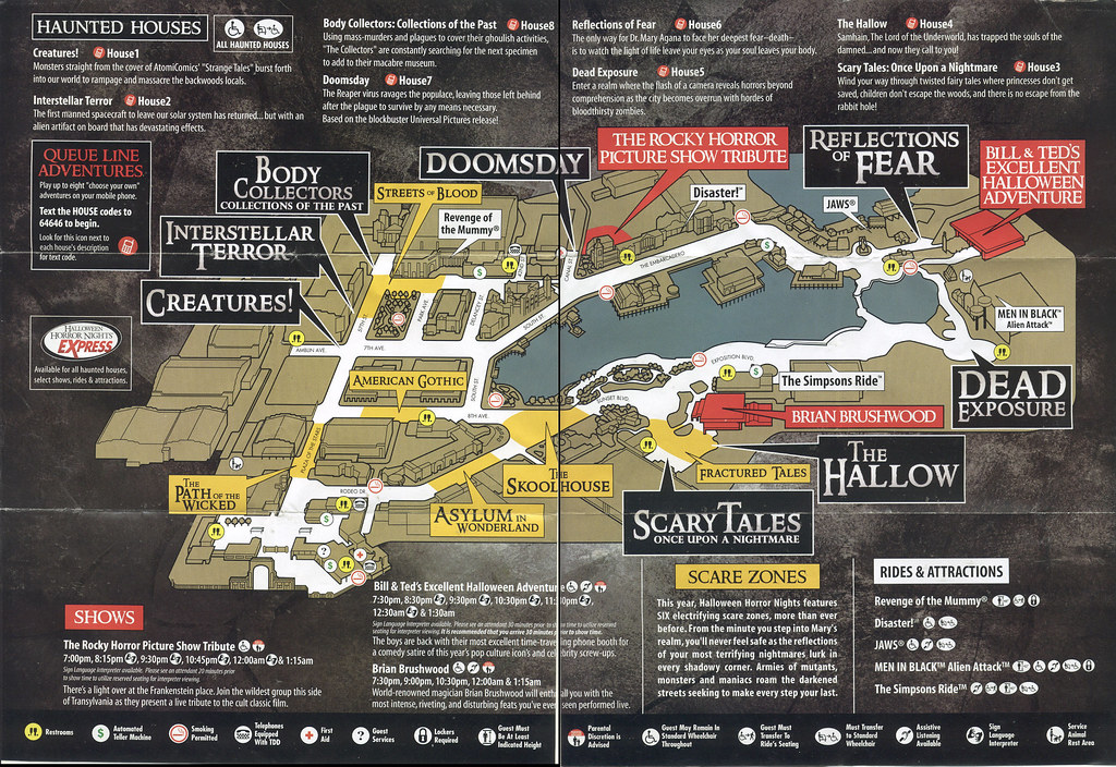Universal Halloween Horror Nights 2008 Event Guide map Flickr