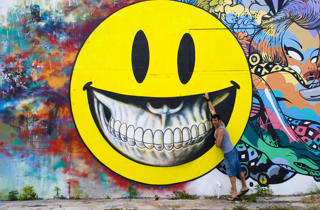 Smiley Face Graffiti Driving around downtown Miami I came … Flickr