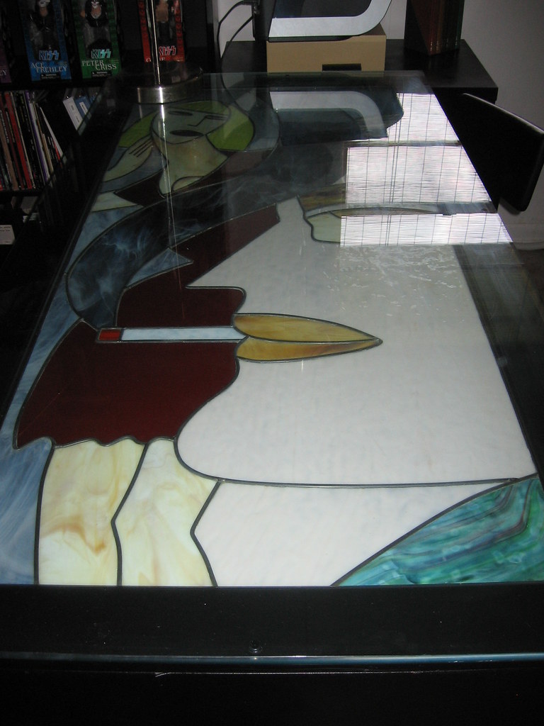 Stained Glass Desk This interesting piece was actually wal… Flickr