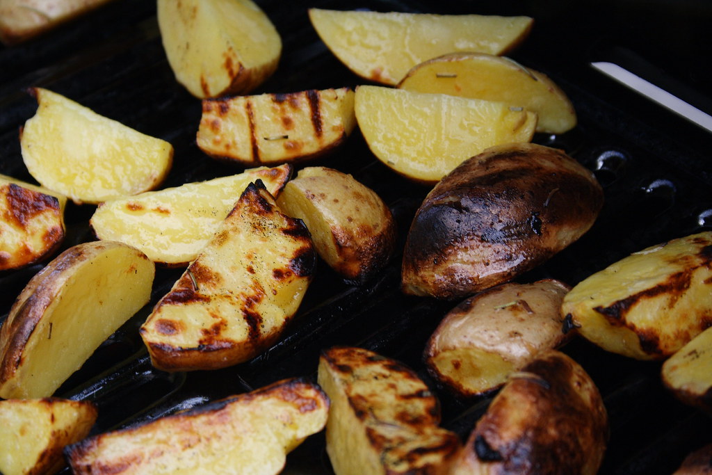 Grilled Potato Wedges Yukon Gold potato wedges marinated i… Flickr
