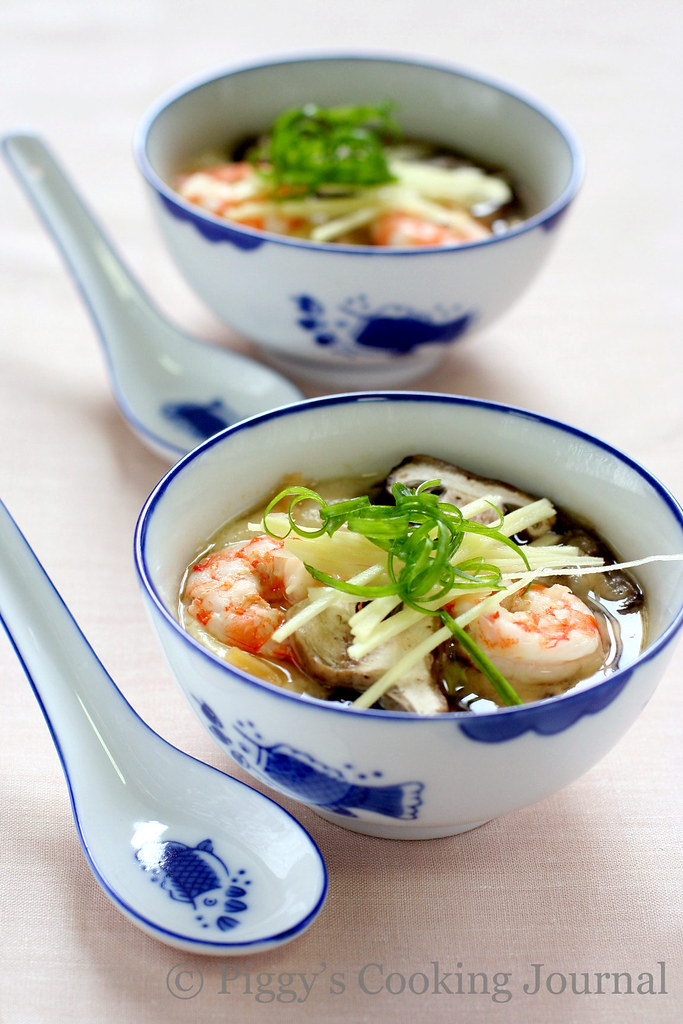 Steamed Egg . with prawns, mushrooms and dried scallop … Flickr