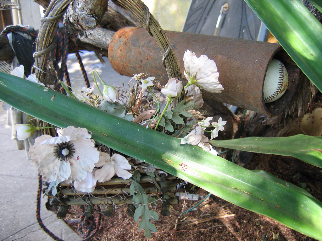 pipe, baseball, flower arrangement surfboard tree detail Flickr