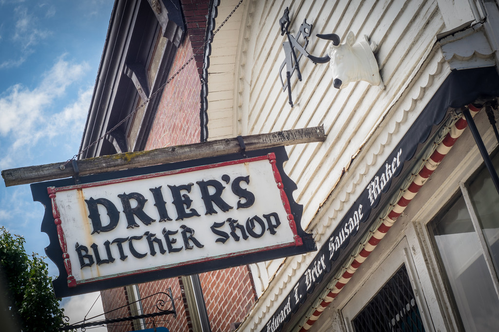 Drier's Butcher Shop Sign The awning says "Edward F. Drier… Flickr