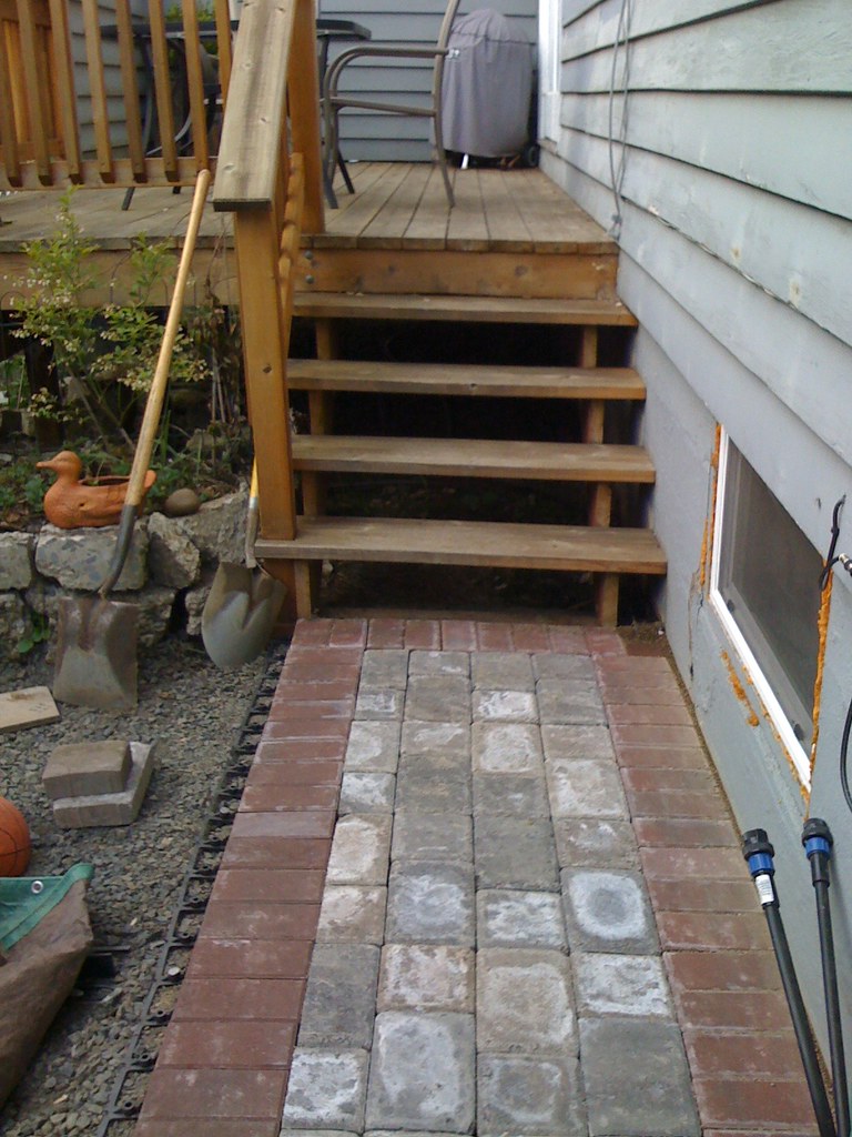 Pavers to deck stairs Uploaded with Flickup on iPhone. Flickr