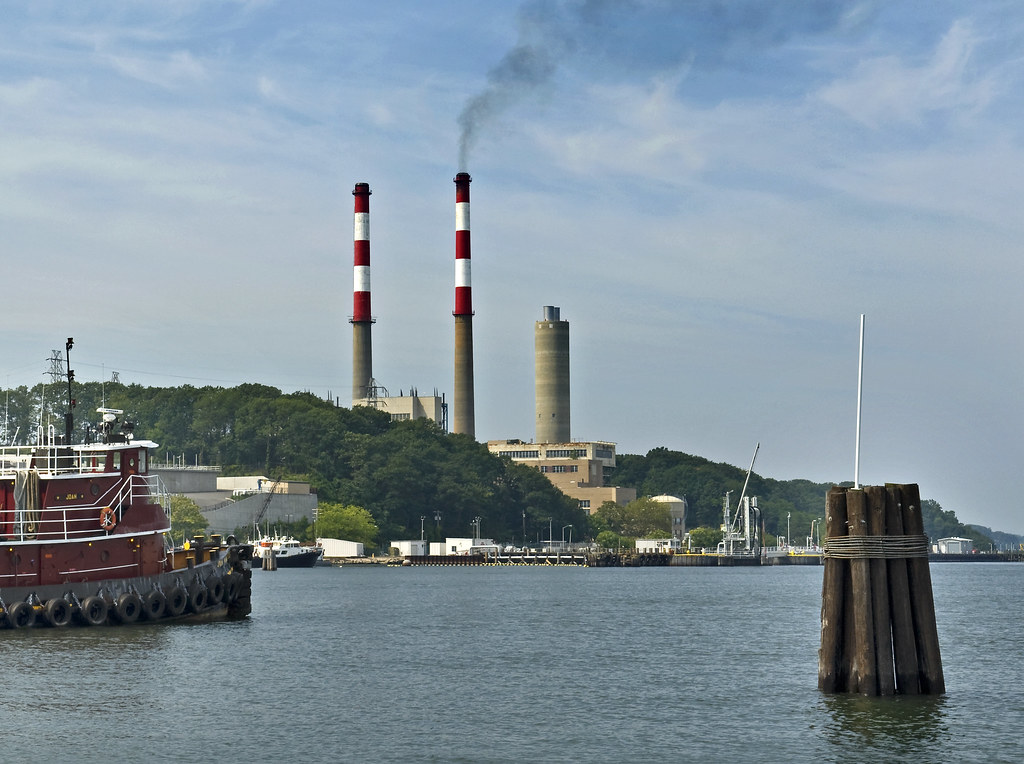Port Jeff Stacks The power plant stacks in Port Jefferson … Flickr