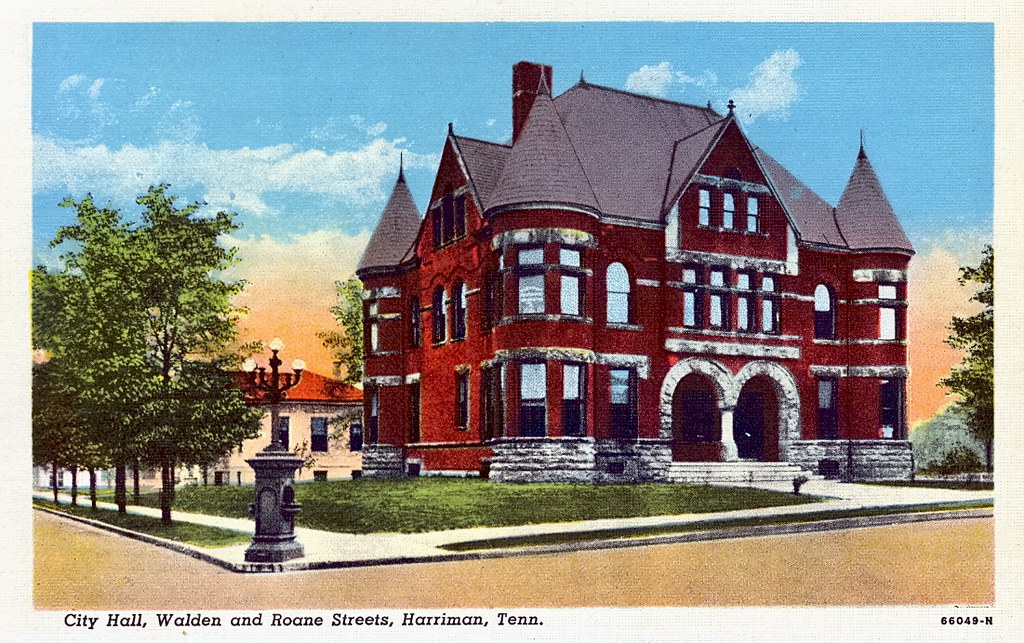 CITY HALL AND CARNEGIE LIBRARY, HARRIMAN, TENNESSEE 1930'S… Flickr