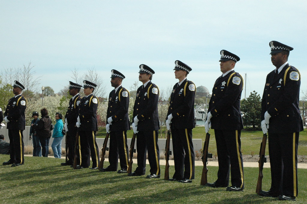 Honor Guard at Chicago Police Gold Star Families Memorial & Park a