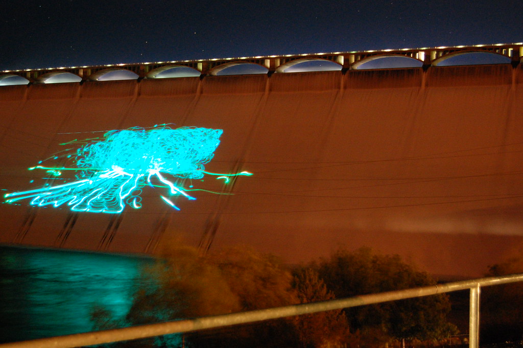 Light show on GRand Coulee Dam Pamela Clark Flickr