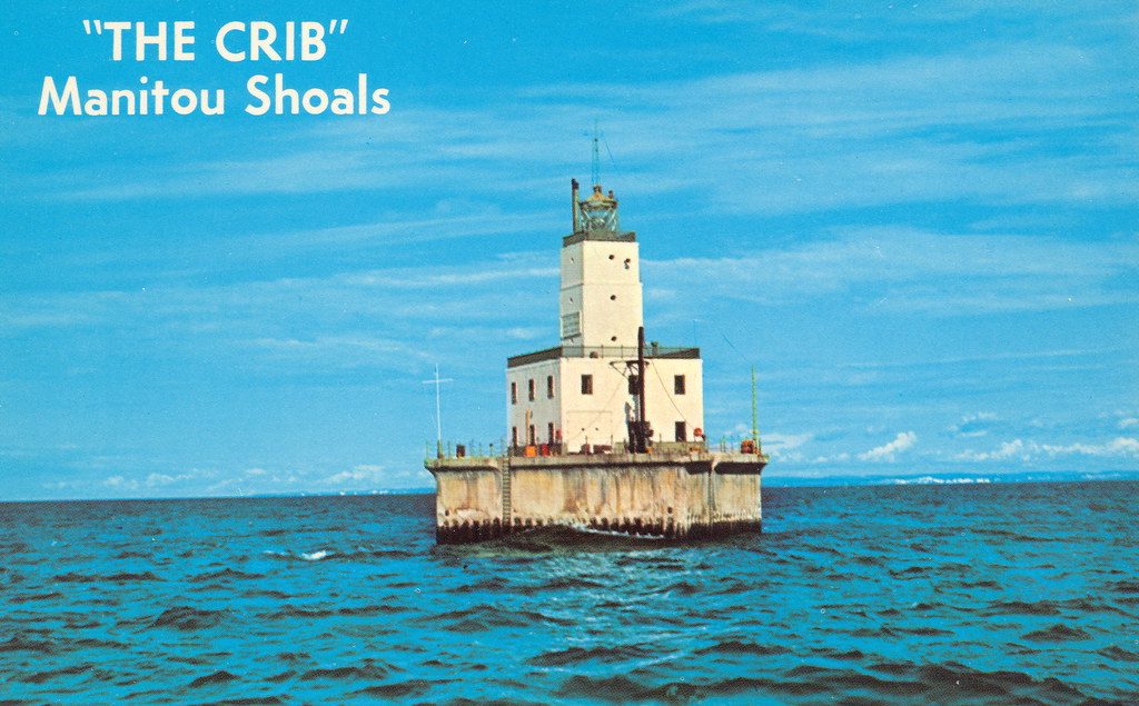 Leelanau Manitou MI The Manitou Lighthouse call The Crib on the Manitou Shoals west of Leland on