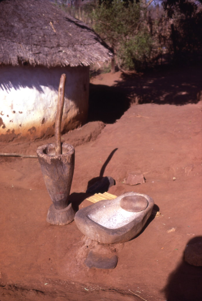 Traditional foodpreparation equipment at a reconstructed … Flickr