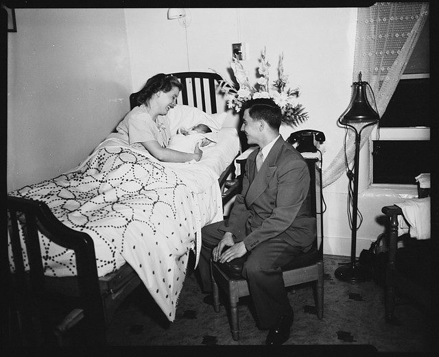 Mary Jane Weimer, Carl Weimer, and baby Jeff in the Good Samaritan