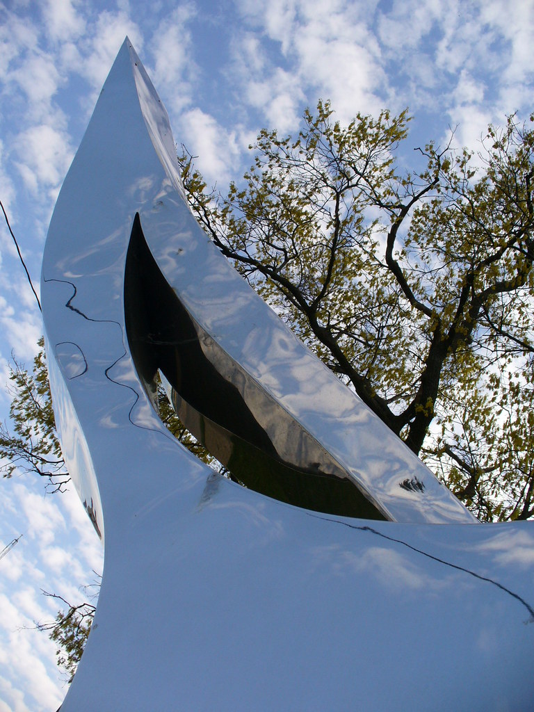 sharp. Sculpture in front of Muskegon Museum of Art
