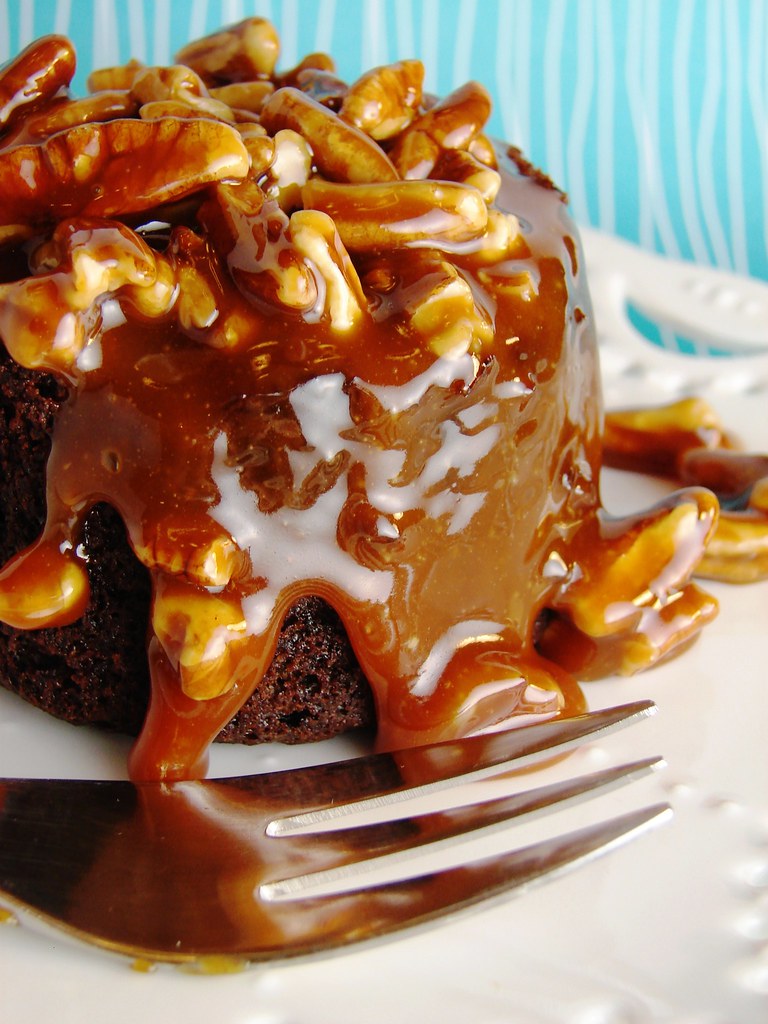 caramel pecantopped brownie cake 14 Linda Flickr