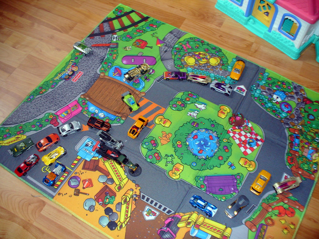Little People play mat with hotwheels cars Tennille Anderson Flickr
