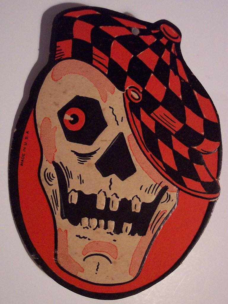 Vintage Halloween Skull with Cap Diecut Made in U.S.A. Dave Flickr